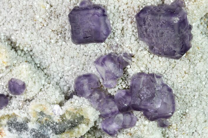 Purple Fluorite Crystals on Quartz - Fluorescent! #146663
